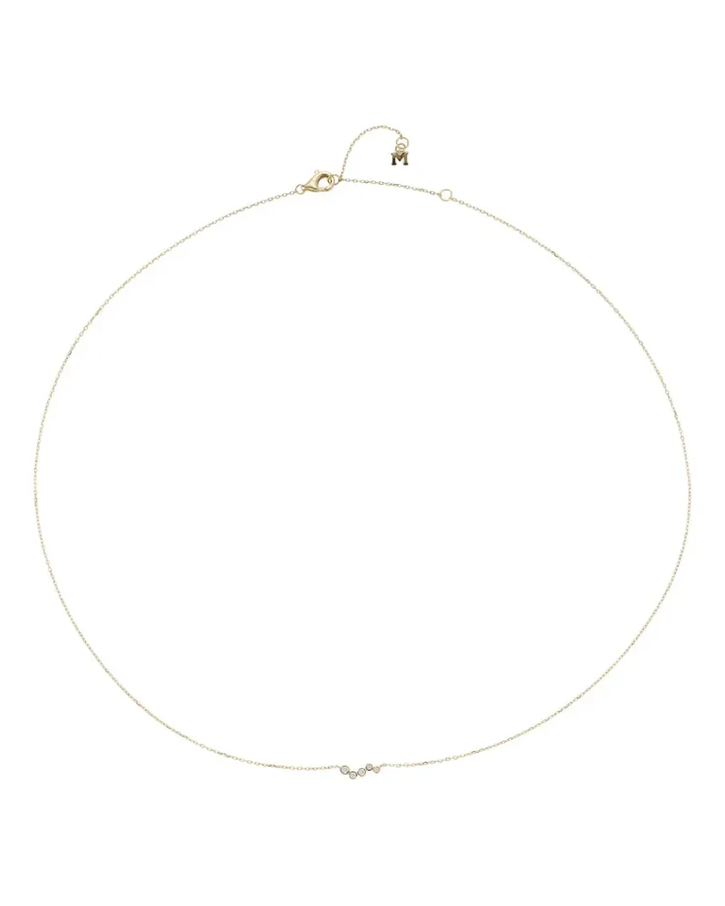 MATEO 14k yellow gold diamond bezel wave bracelet Gold