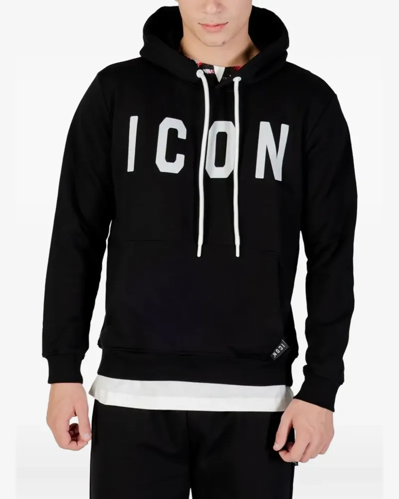 Icon Brand logo-print hoodie - Schwarz Schwarz