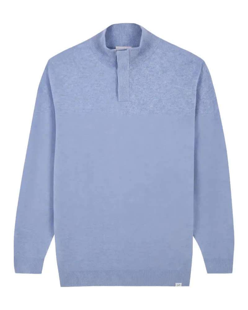 Nowadays Geknöpfter Pullover mit Stehkragen - Blau Blau