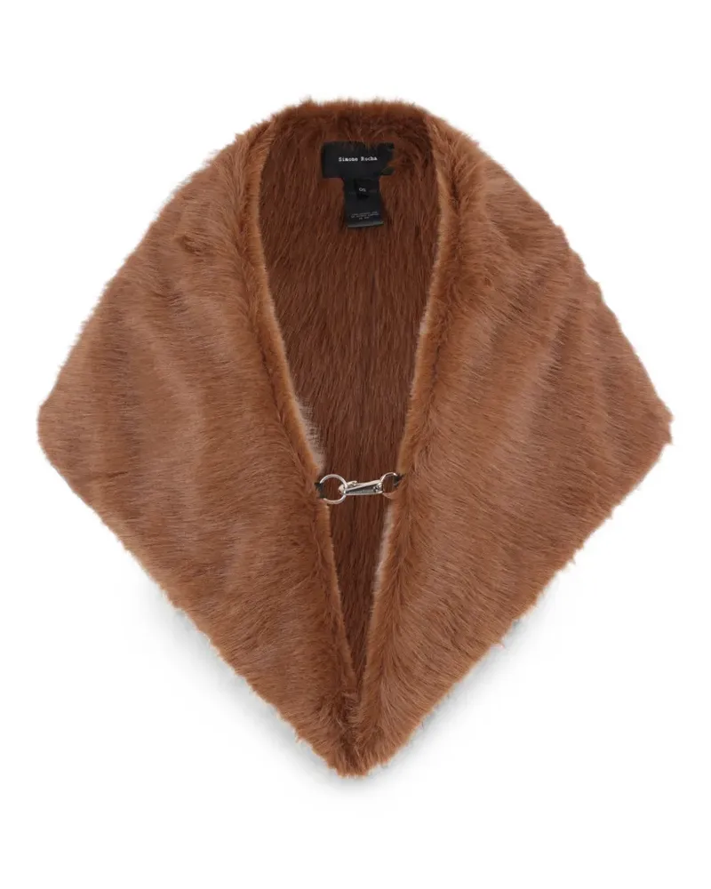 Simone Rocha Schal aus Faux Fur mit Hakenverschluss - Braun Braun