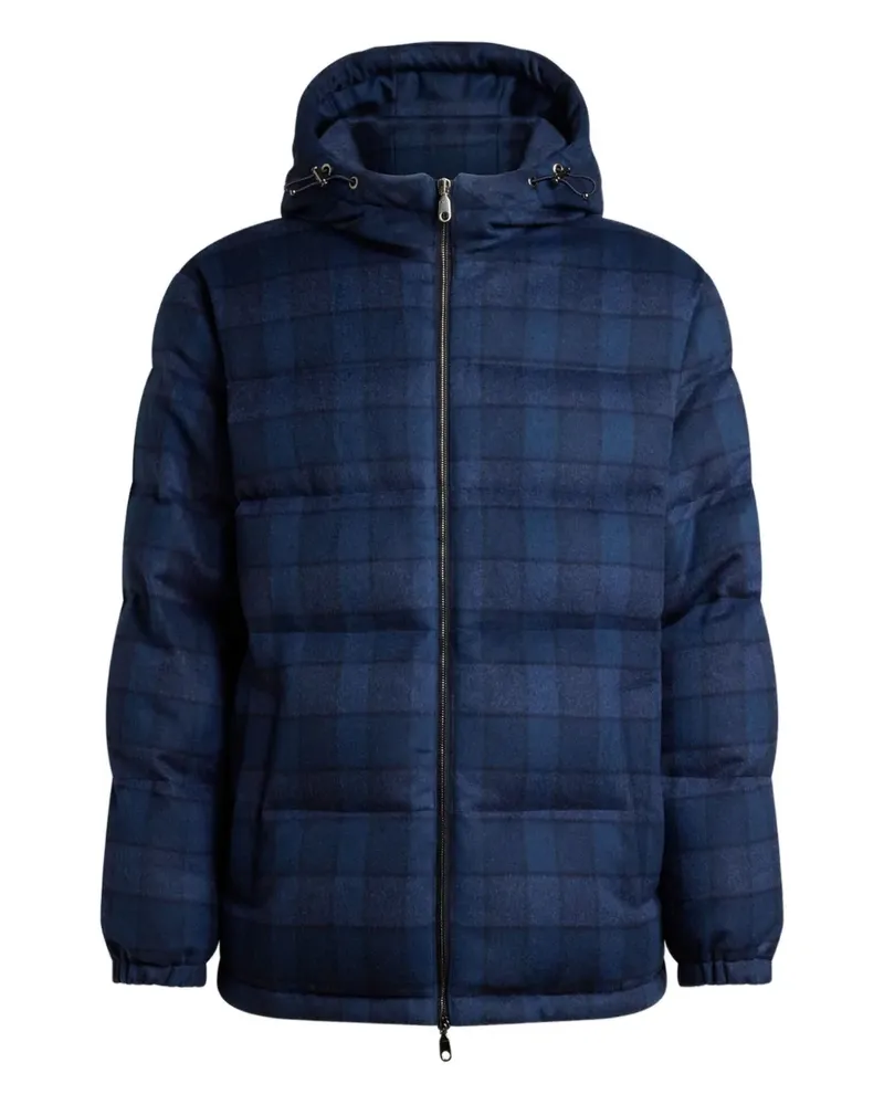 Etro Kapuzenjacke mit Karomuster - Blau Blau