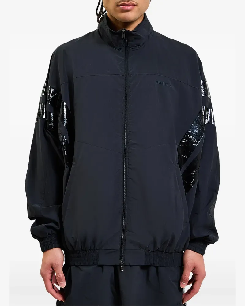 VETEMENTS tape-detail track jacket - Schwarz Schwarz