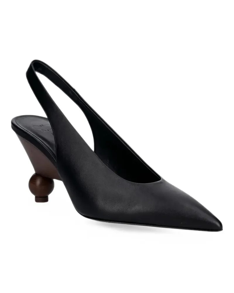 Max Mara Wkarito leather slingback pumps - Schwarz Schwarz