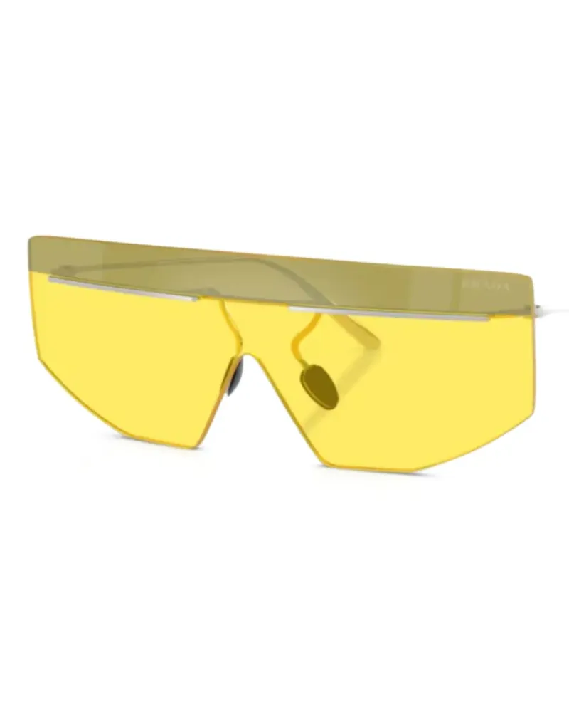 Prada Sonnenbrille mit Shield-Gestell - Gelb Gelb