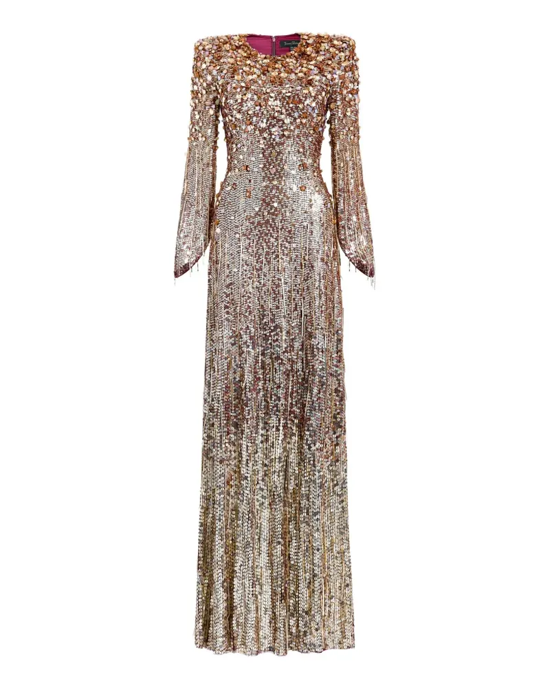Jenny Packham Phara Kleid mit Pailletten - Braun Braun