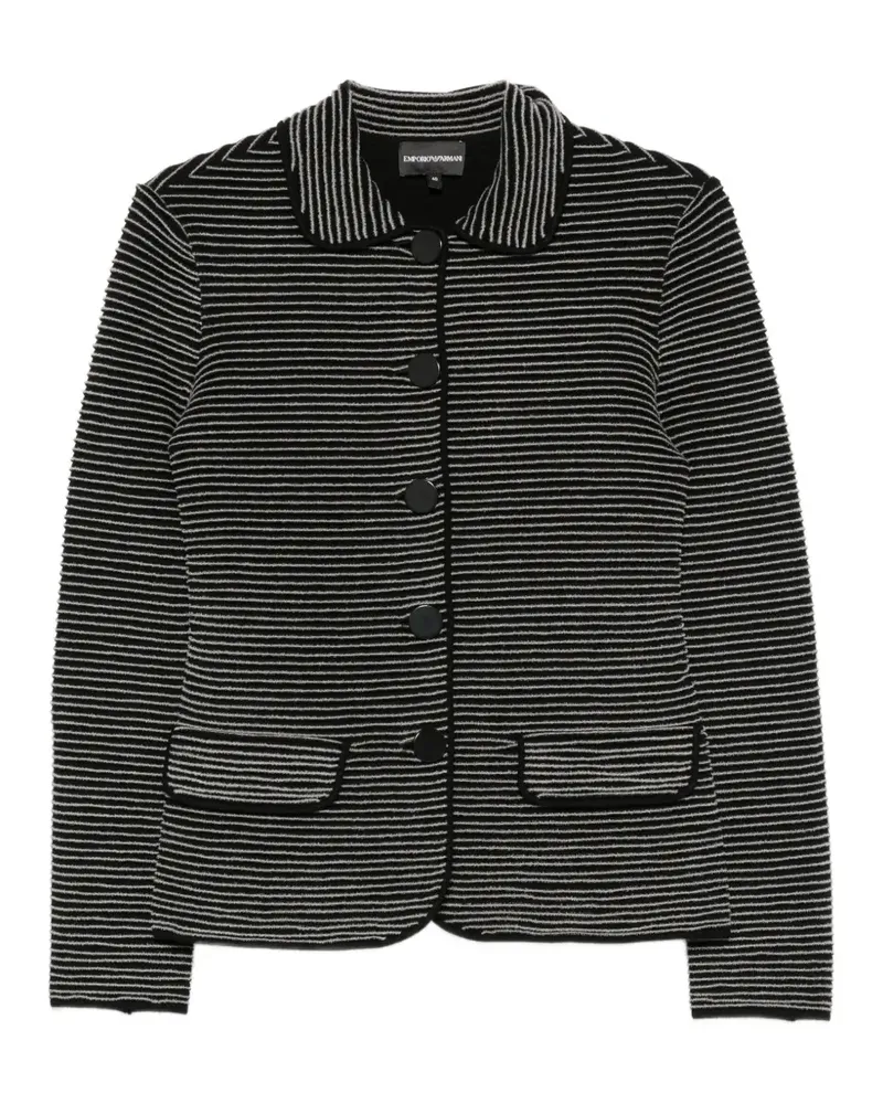 Emporio Armani Gestreifte Jacke mit Knöpfen - Schwarz Schwarz