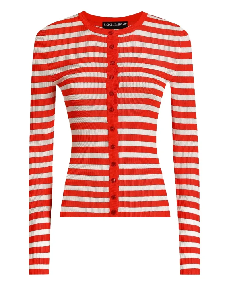 Dolce & Gabbana Gestreifter Cardigan - Rot Rot