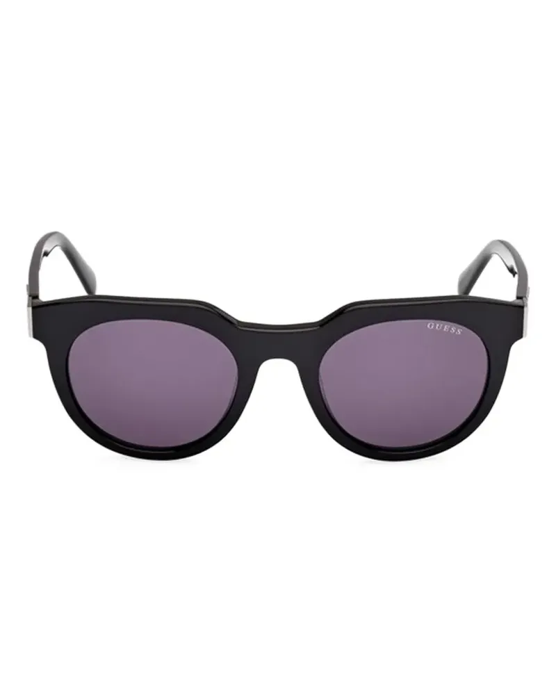 Guess logo-plaque geometric-frame sunglasses - Schwarz Schwarz