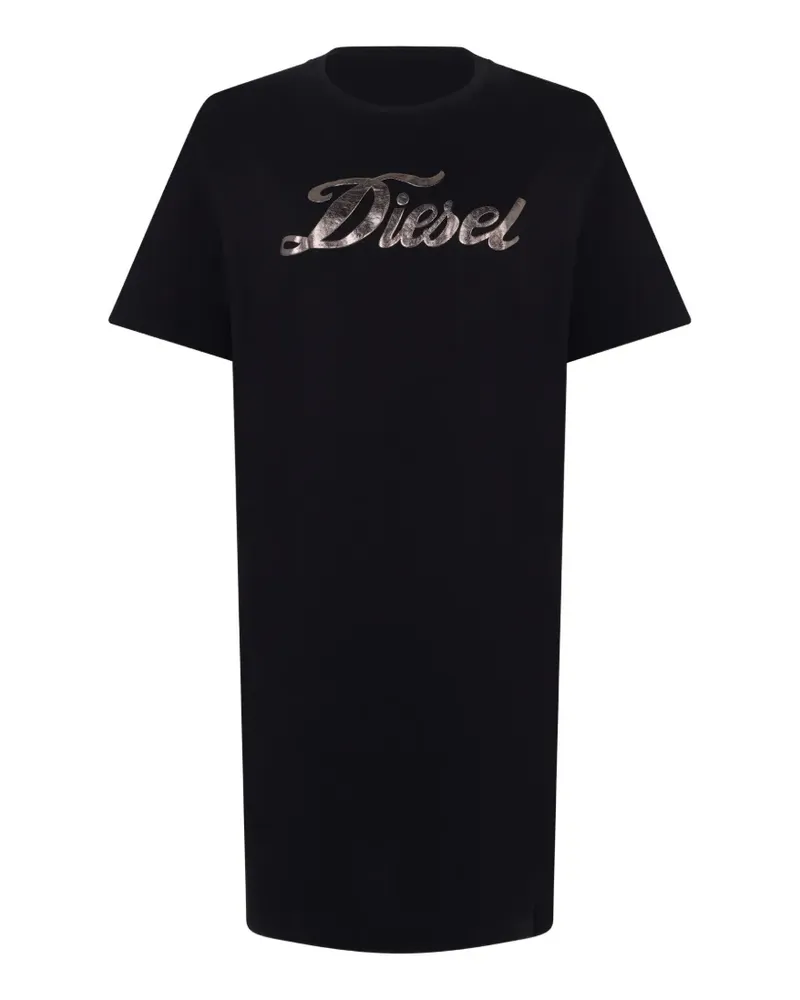 Diesel logo-print T-shirt dress - Schwarz Schwarz