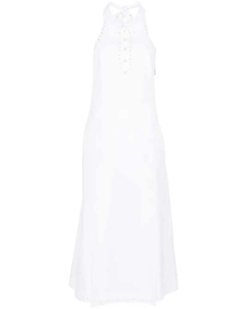 Thom Browne Midikleid mit Lochstickerei - Weiß Weiß