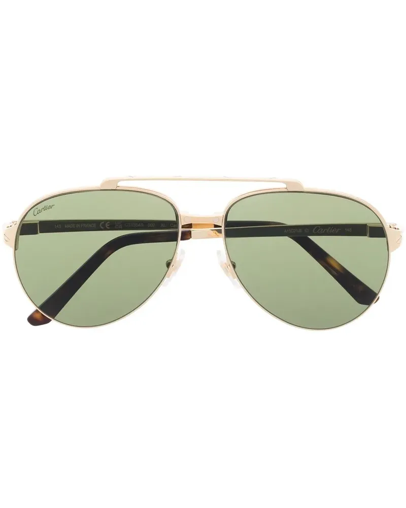 Cartier Pilotenbrille im Metallic-Look - Gold Gold