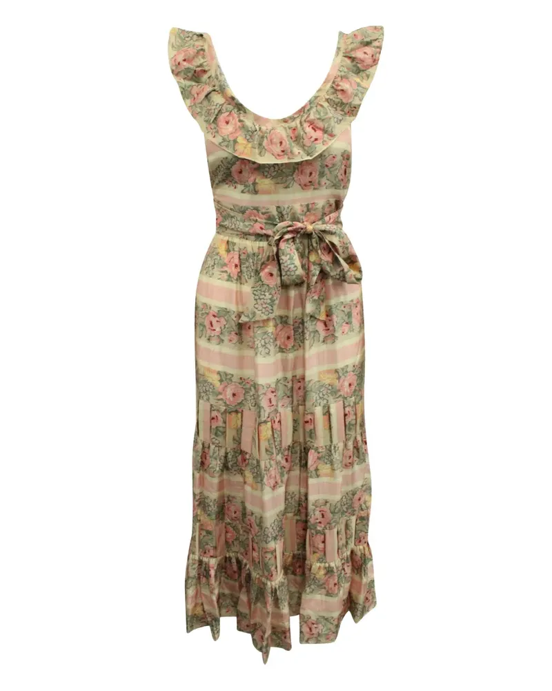 LoveShackFancy Joanne ruffle tiered mini dress - Nude Nude