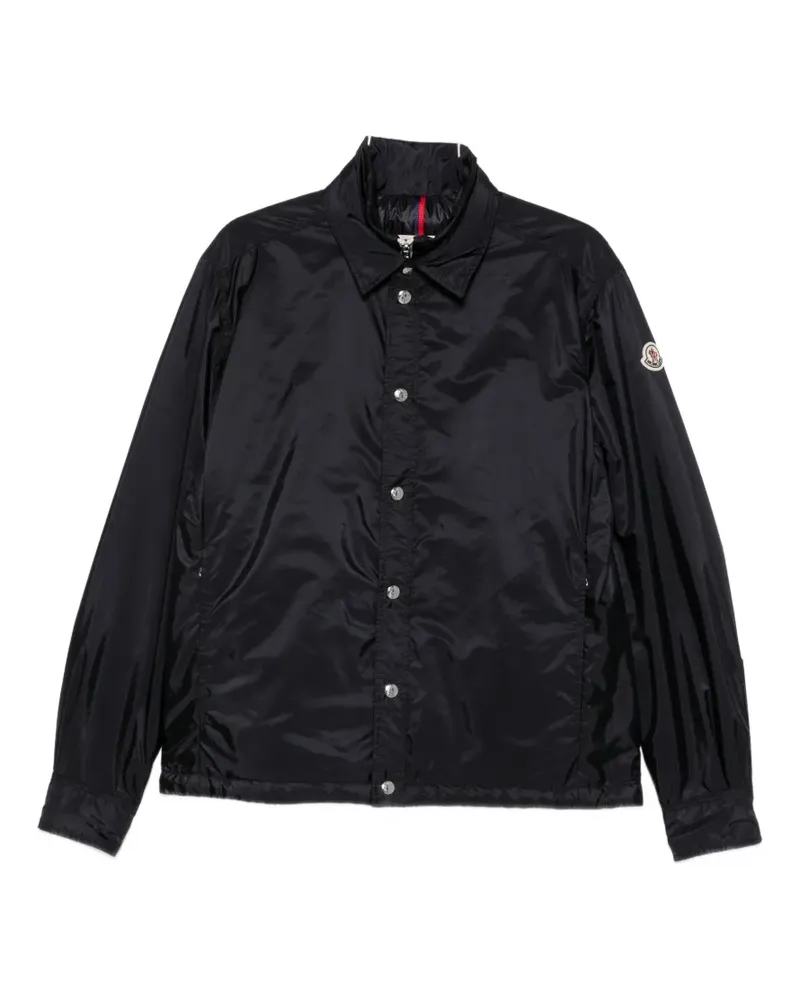 Moncler logo-patch zip-up jacket - Blau Blau