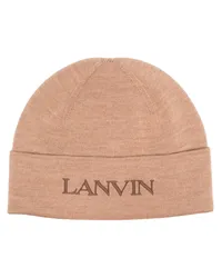 Lanvin Beanie mit Logo-Stickerei Braun