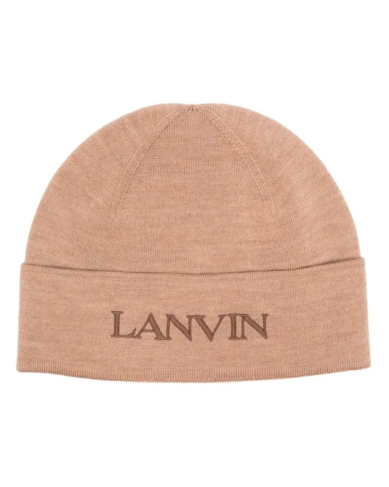 Lanvin Beanie mit Logo-Stickerei Braun