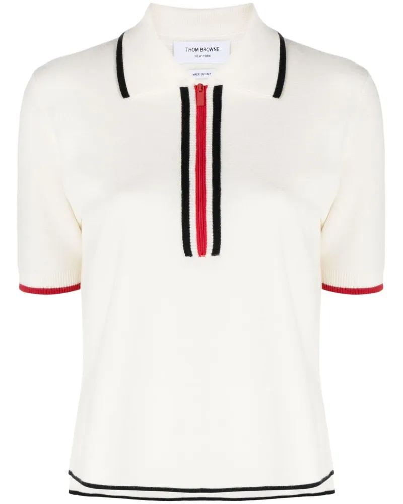 Thom Browne Poloshirt aus Schurwolle - Weiß Weiß