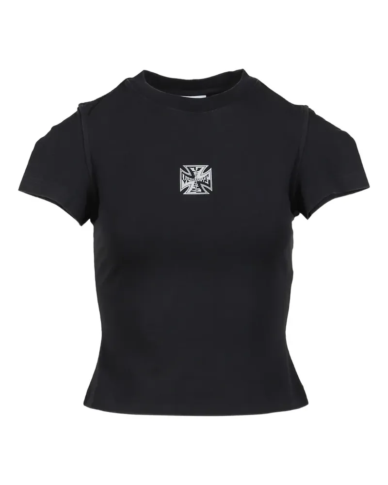 VETEMENTS Biker Cross T-Shirt - Schwarz Schwarz