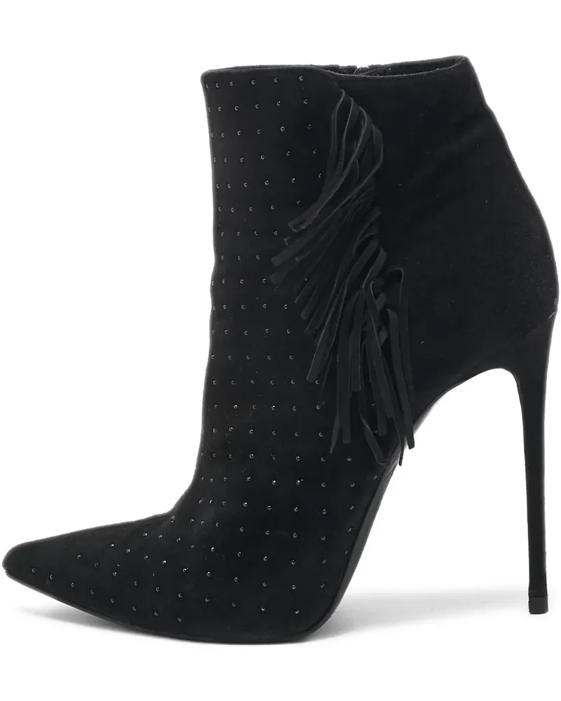 Le Silla Pre-owned Nietenstiefel mit Fransen 110mm - Black Black