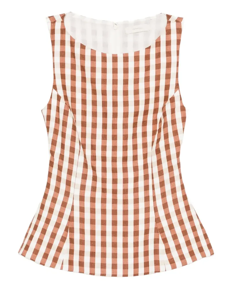 Faithfull The Brand Gingham peplum blouse - Braun Braun