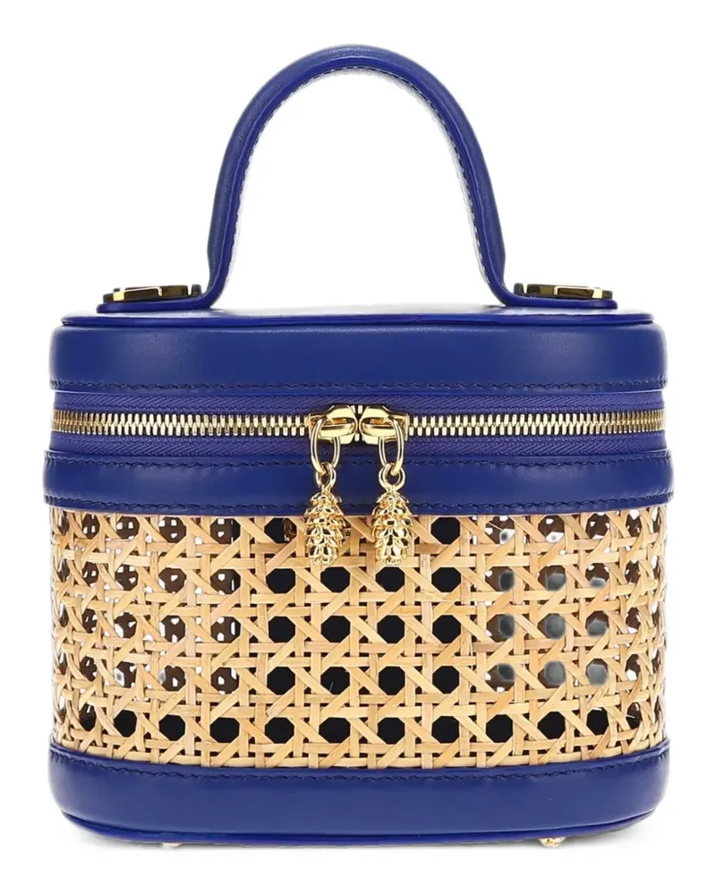 Tyler Ellis Kleine Victoria Tote Bag mit Korbgeflecht - Blau Blau