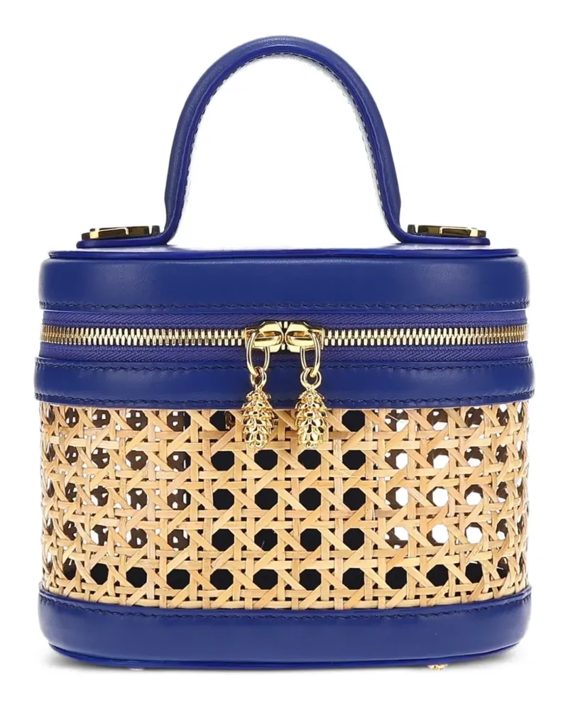 Tyler Ellis Kleine Victoria Tote Bag mit Korbgeflecht - Blau Blau