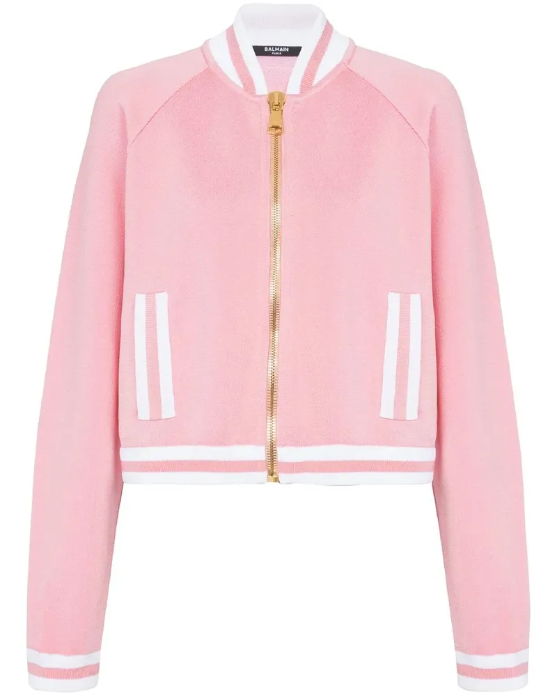 Balmain Gestrickte Jacke mit Streifen - Rosa Rosa