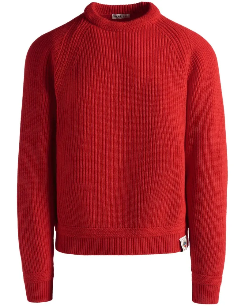 Bally Gerippter Strickpullover Rot