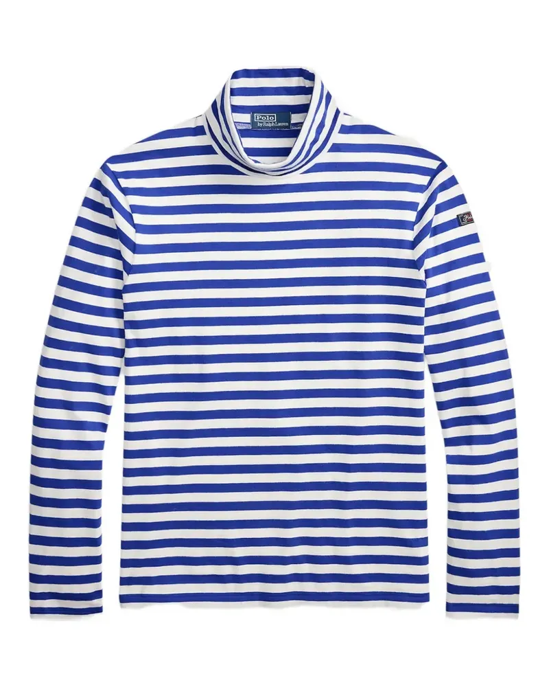 Ralph Lauren Gestreifter Classic Fit Rollkragenpullover - Blau Blau