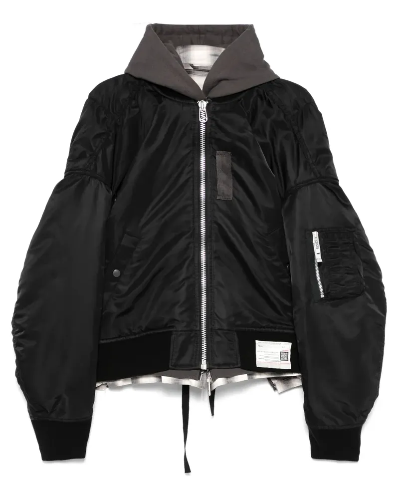 MIHARAYASUHIRO Bomberjacke im Layering-Look - Schwarz Schwarz