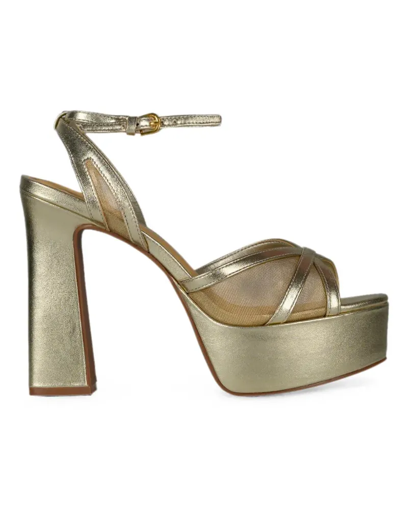 CARRANO metallic-effect mesh-panel sandals - Gold Gold
