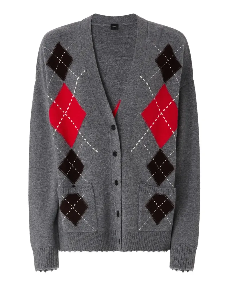 Pinko Cardigan im Distressed-Look - Grau Grau