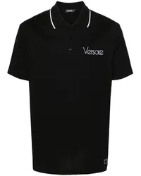 Versace Poloshirt mit Logo-Stickerei Schwarz