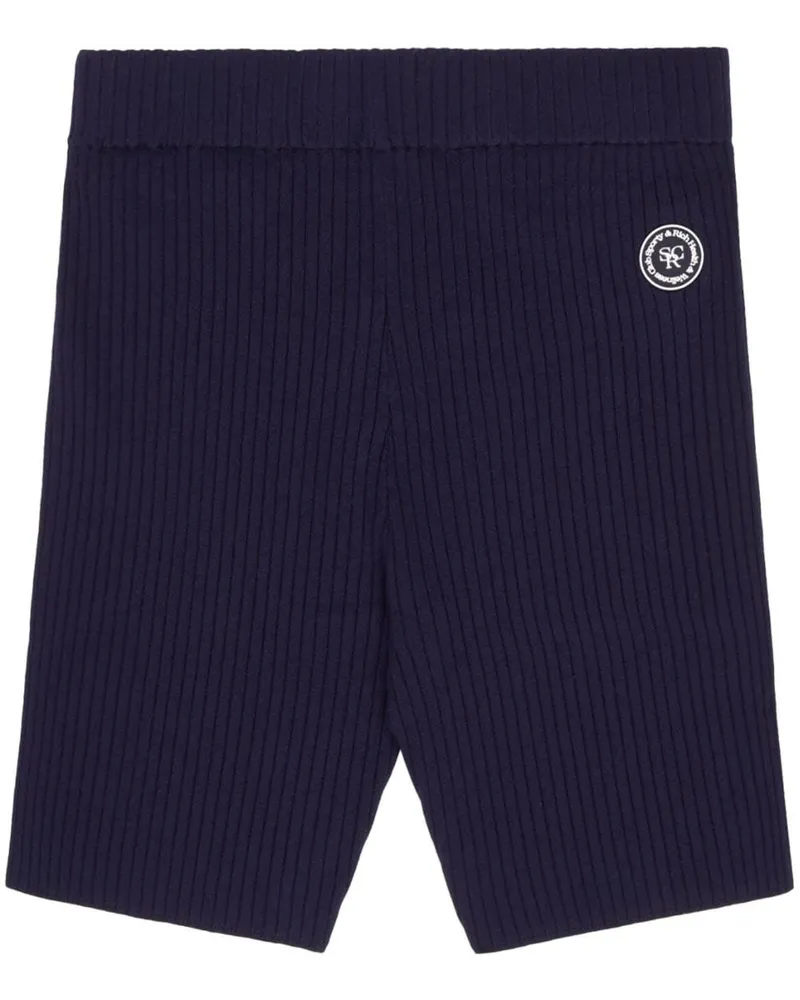 SPORTY & RICH Shorts mit Logo - Blau Blau
