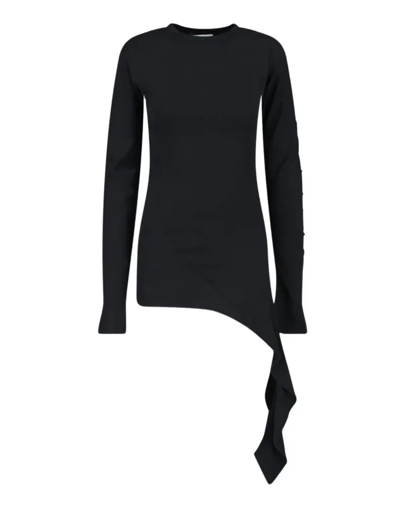 LOW CLASSIC T-Shirt mit Rüschen - Schwarz Schwarz