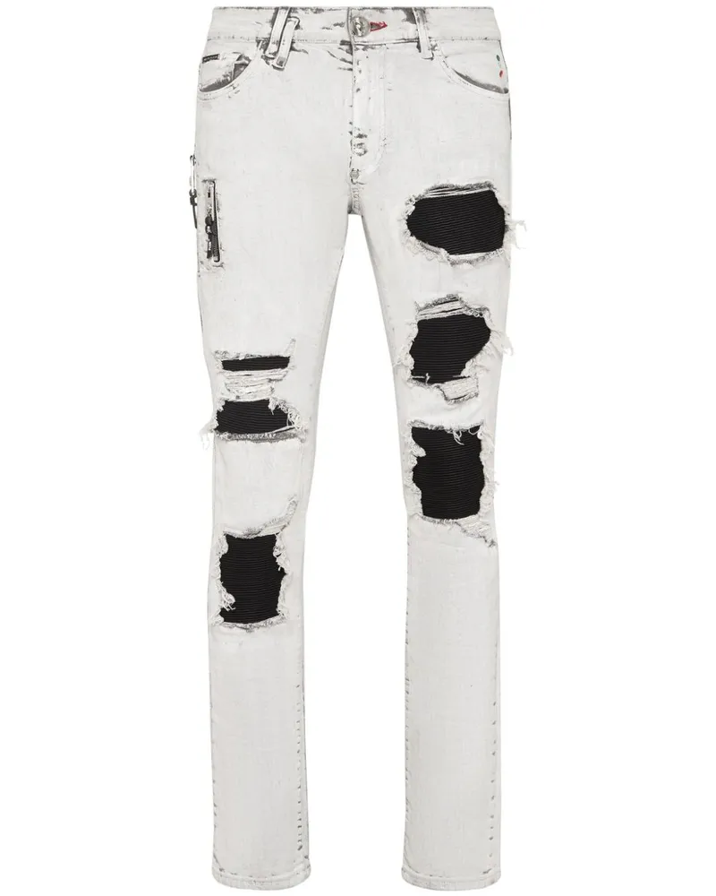 Philipp Plein Skinny-Jeans mit Stone-Wash-Effekt - Weiß Weiß