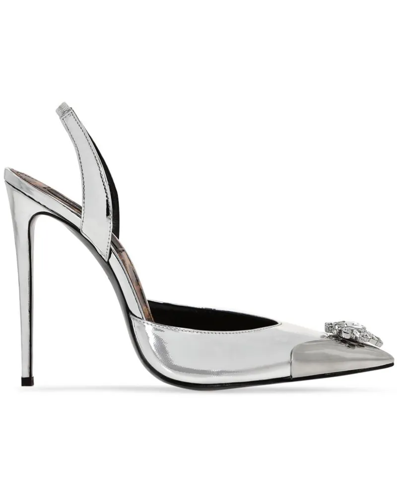 Philipp Plein Slingback-Pumps mit Kristallen - Silber Silber