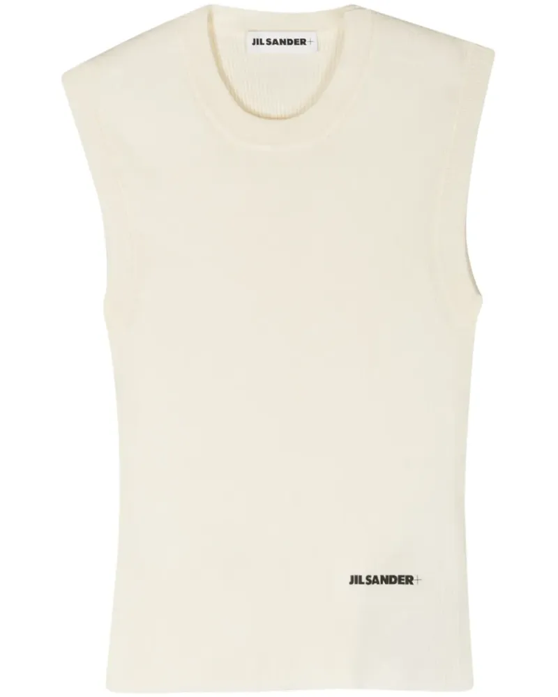 Jil Sander Geripptes Cropped-Oberteil - Nude Nude