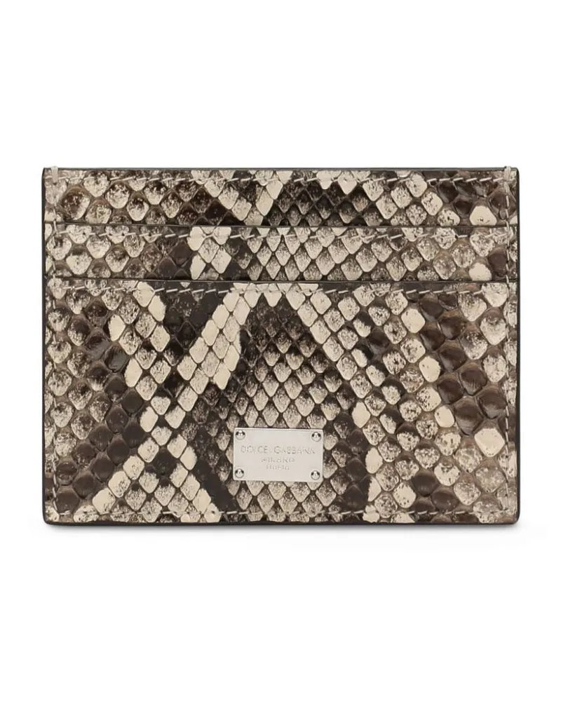 Dolce & Gabbana Kartenetui mit Schlangenleder-Print - Nude Nude