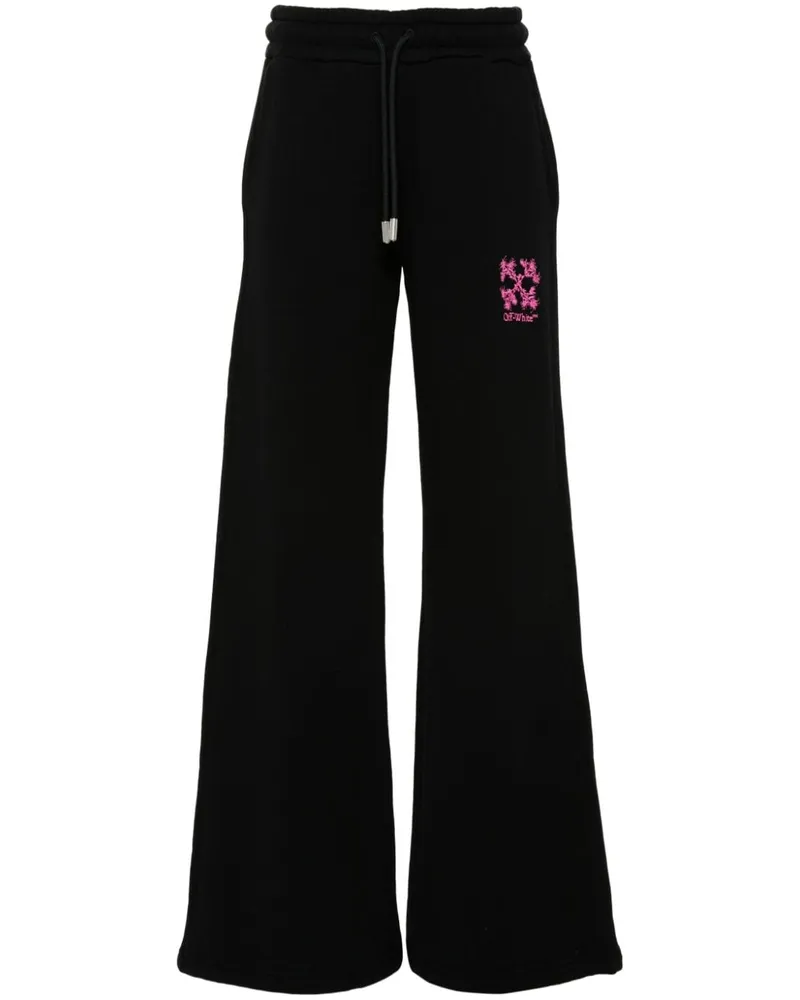 OFF-WHITE Gerade Hose mit Arrows-Stickerei - Schwarz Schwarz