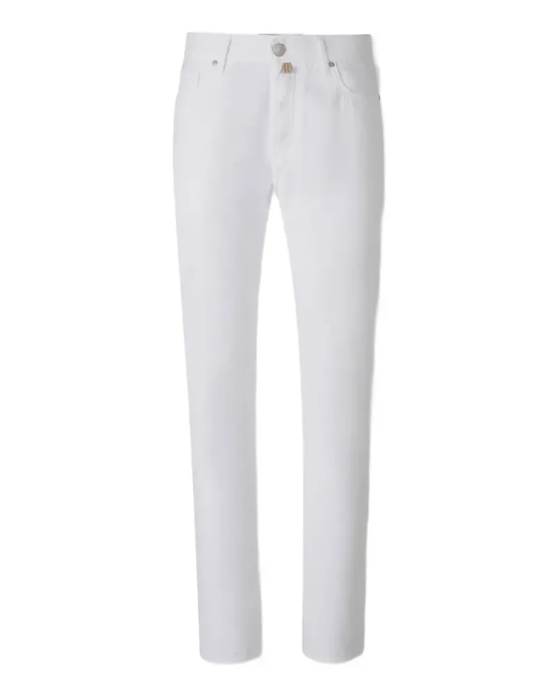Jacob Cohën logo-patch jeans - Weiß Weiß