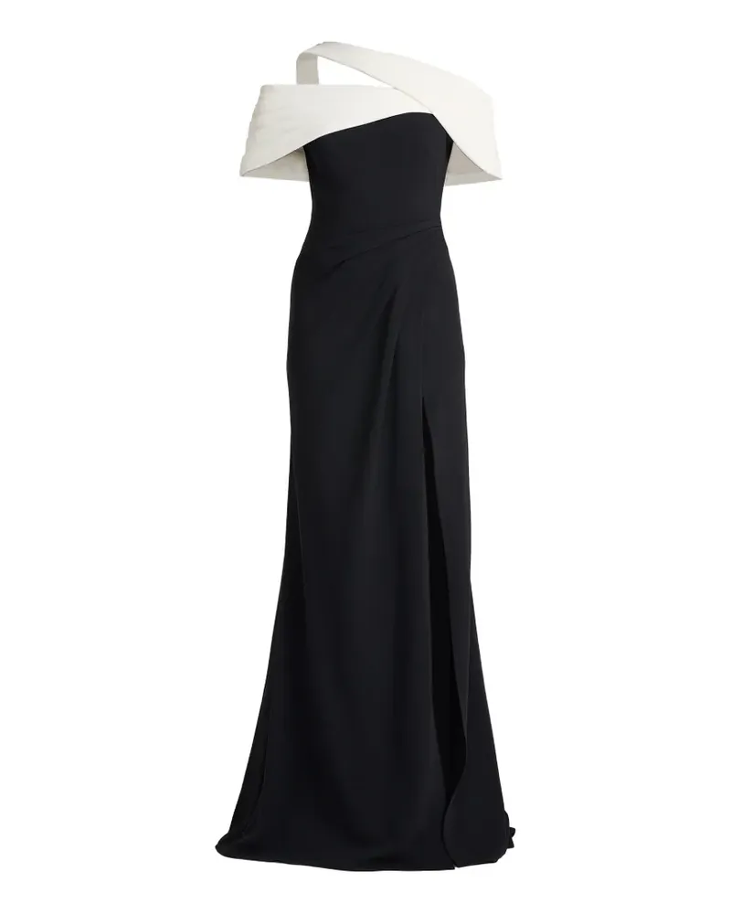 Tadashi Shoji Maxikleid mit Falten - Schwarz Schwarz