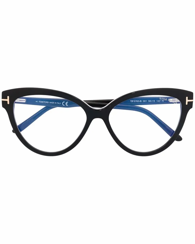 Tom Ford Cat-Eye-Brille mit Logo - Schwarz Schwarz