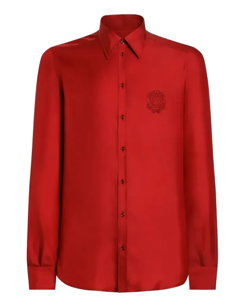 Dolce & Gabbana Martini Hemd aus Seidentwill - Rot Rot