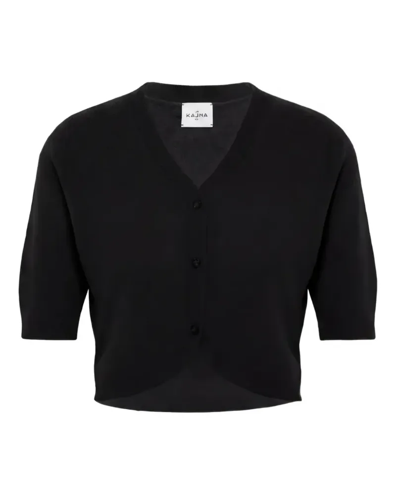 Le Kasha 1918 V-neck short-sleeve cardigan - Schwarz Schwarz