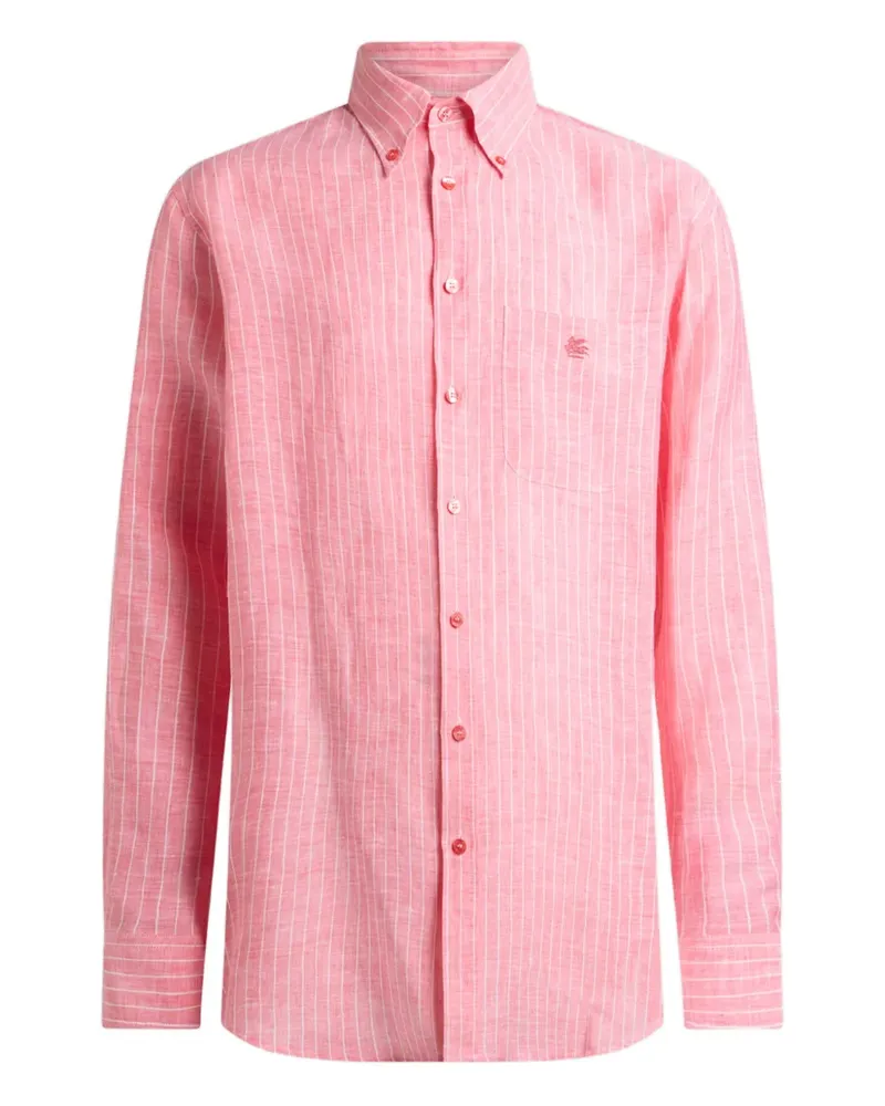 Etro Gestreiftes Hemd aus Leinen - Rosa Rosa