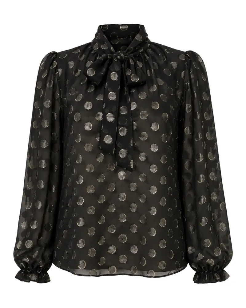 Dolce & Gabbana Schluppenbluse mit Polka Dots - Schwarz Schwarz