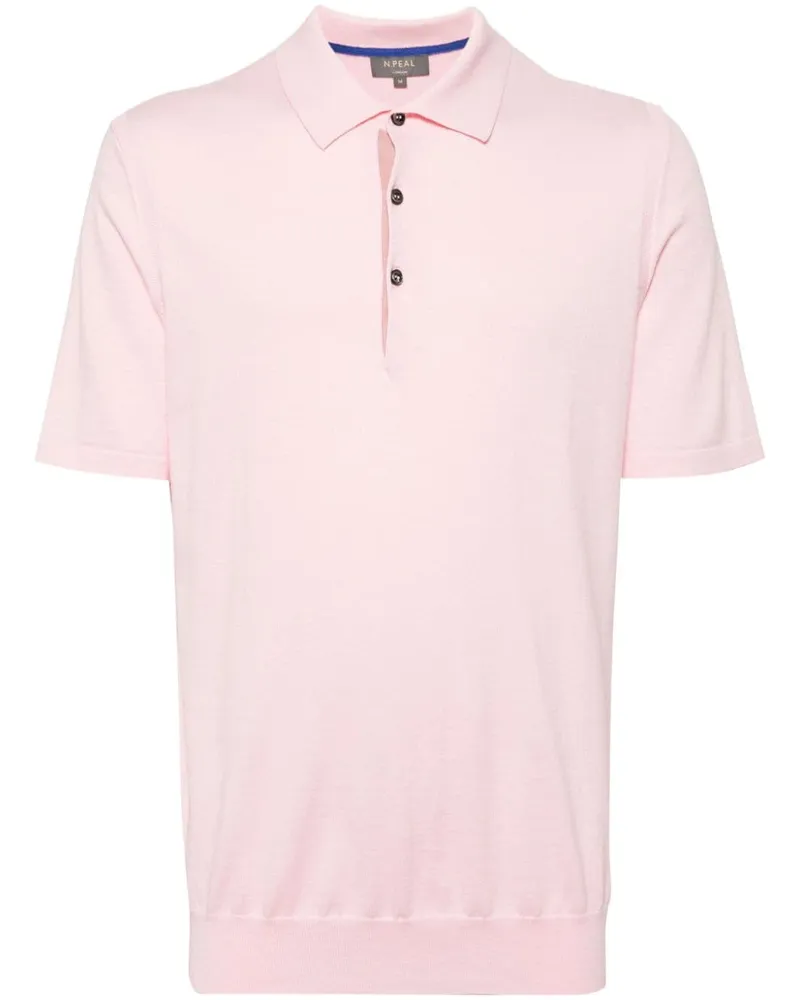 N.Peal Polzeath Baumwoll-Kaschmir-Poloshirt Rosa