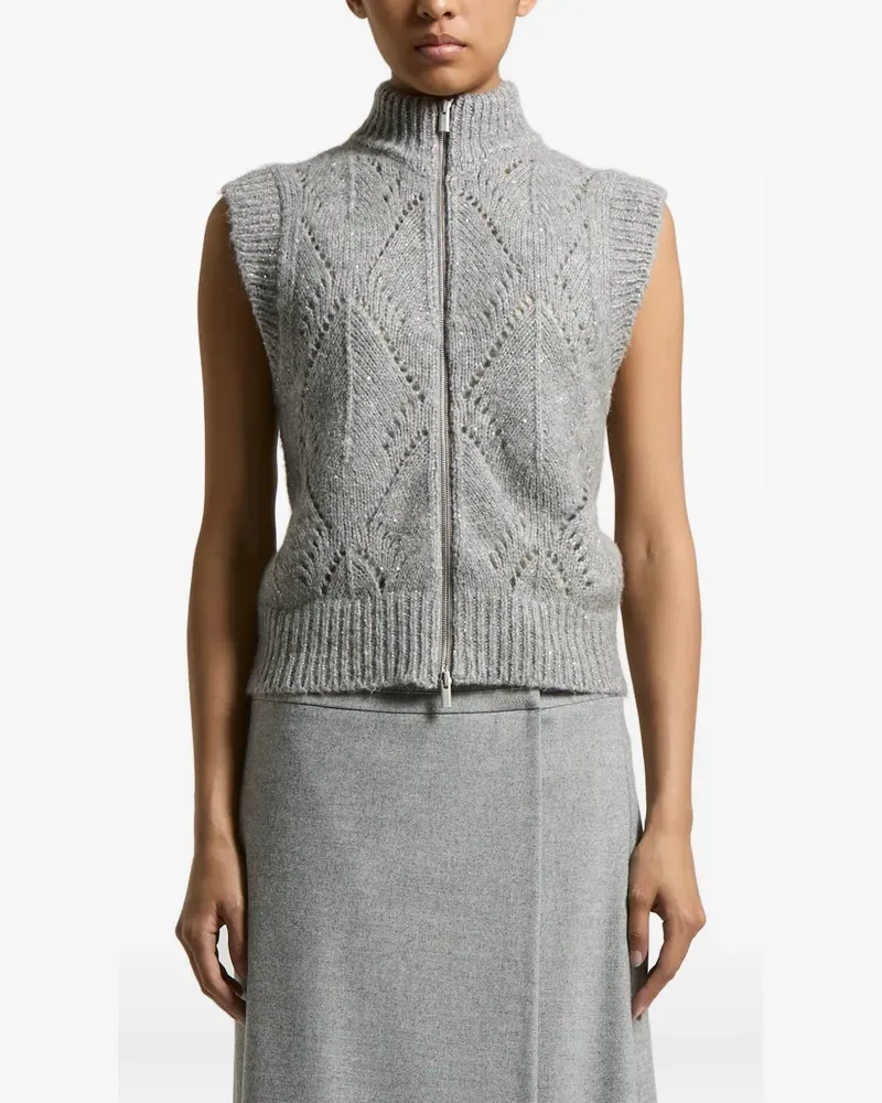 Peserico Cardigan mit Reißverschluss - Grau Grau