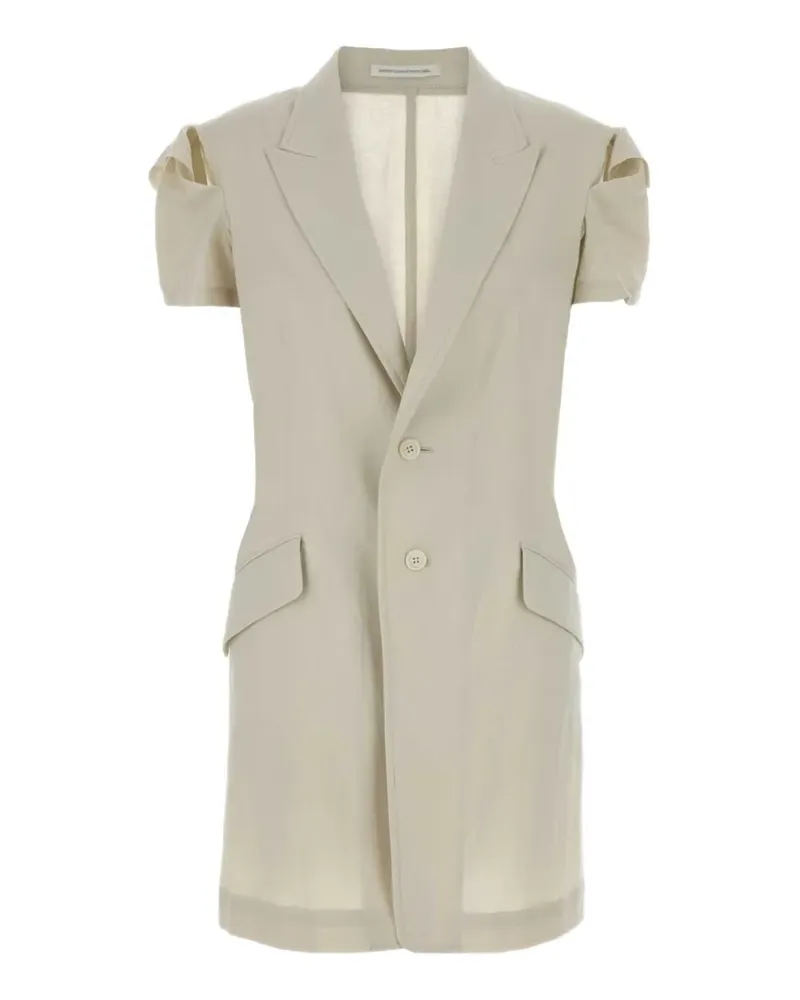 Yohji Yamamoto cut-out short-sleeve blazer - Nude Nude