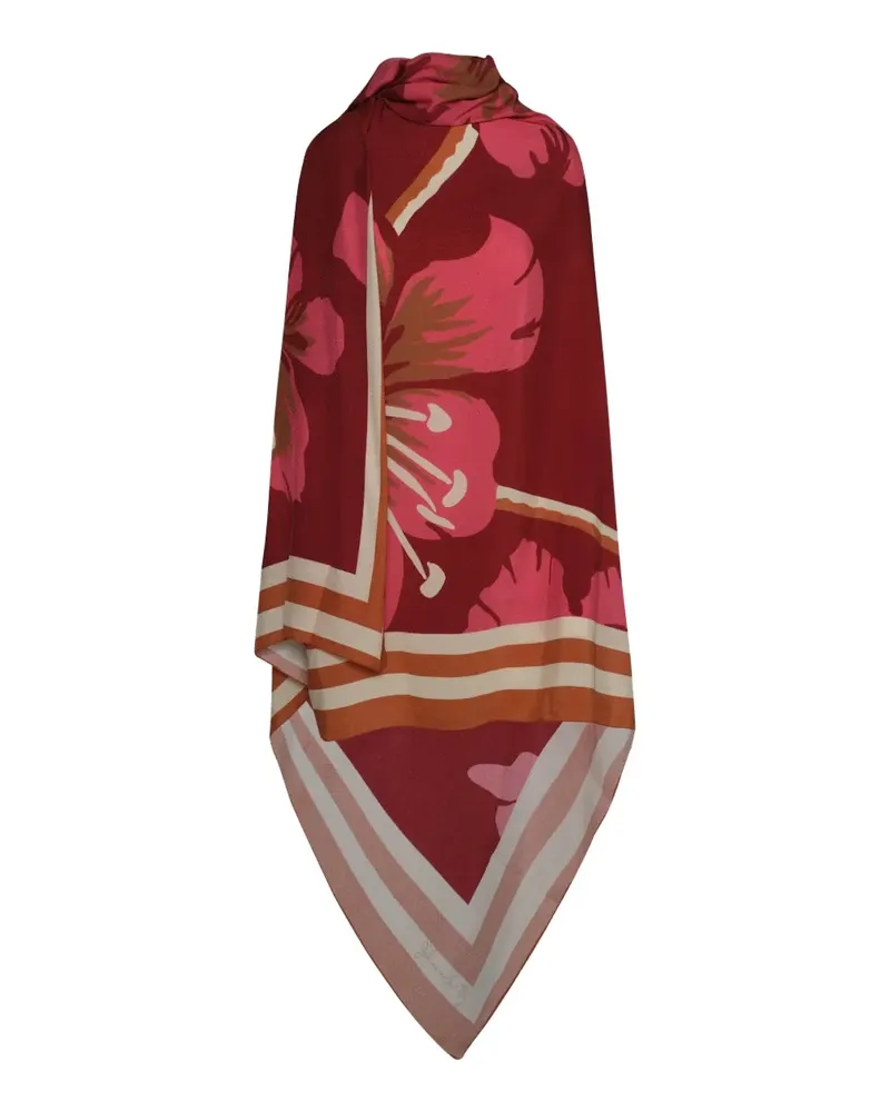 Johanna Ortiz Astromelia Seidenschal mit Blumen-Print - Rot Rot